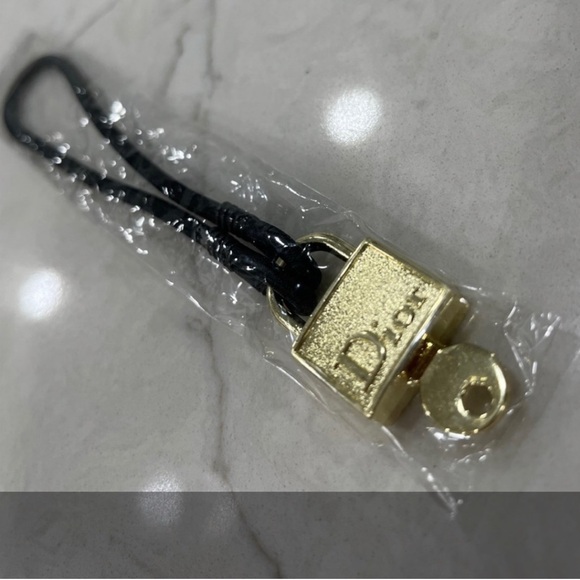 DIOR Keychain Lock n Key Handbag Charm, Bracelet, Gold-tone Metal, Black Band - Picture 7 of 7